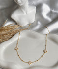Collier trèfle Blanc