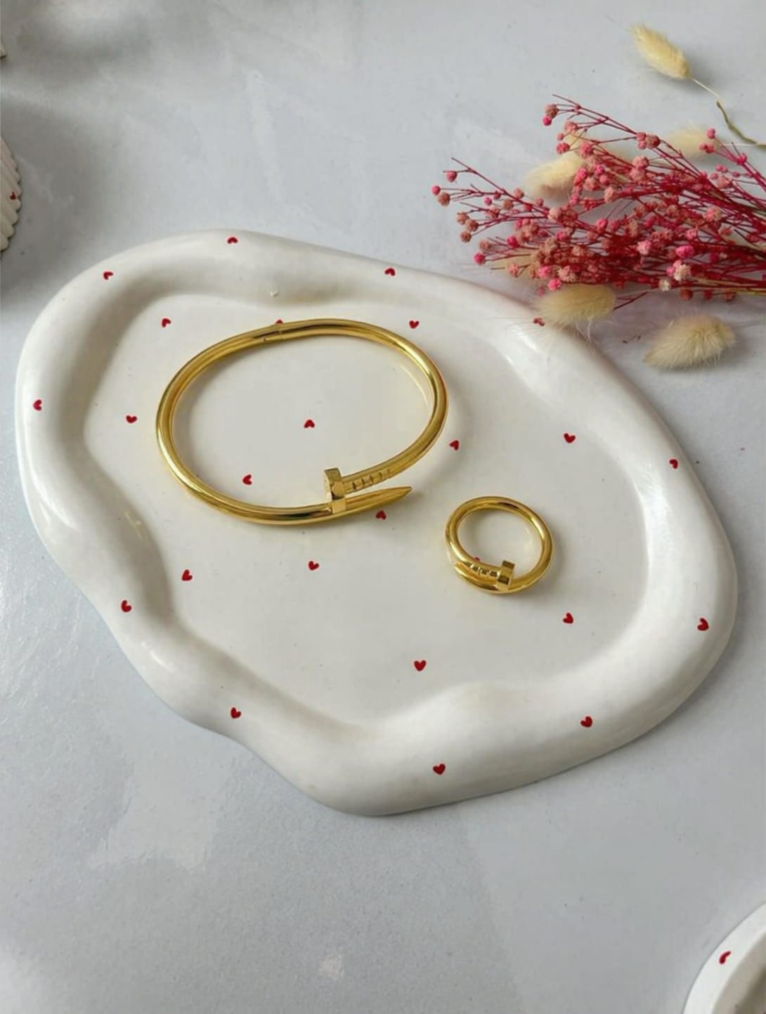 Duo bracelet et bague Clou simple
